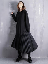 Falbala Ruffled Split-Joint Asymmetric A-Line Midi Dress